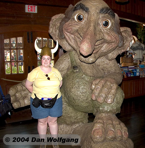 Sherree and the Troll in Norway at Epcot