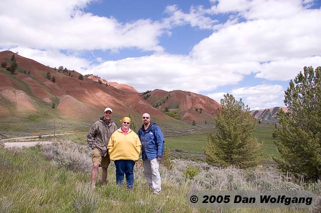 Jim, Sherree and Dan in front of the Red Hills in the Gros Ventre