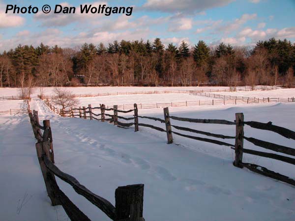 Winter fields at Old Sturbridge Village, MA